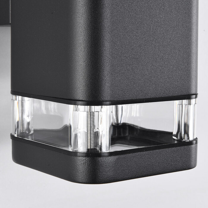 Moderne vierkante wandlamp Marino, zwart