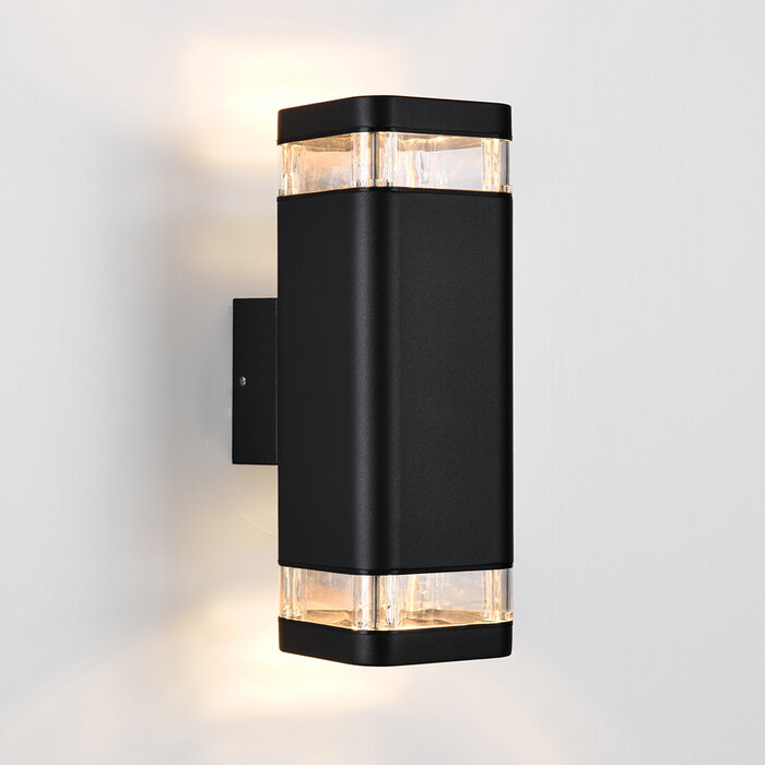 Zwarte wandlamp buiten Mario, tweezijdig