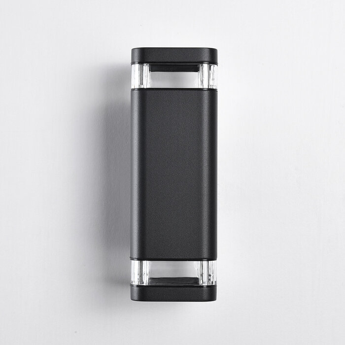 Zwarte wandlamp buiten Mario, tweezijdig