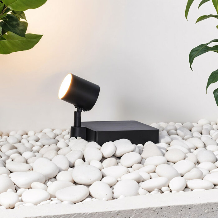 Zwart solare prikspot buitenlamp Valerio - zwart