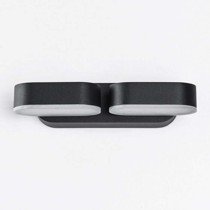 Verstelbare 2-lichts buitenwandlamp Stan - zwart