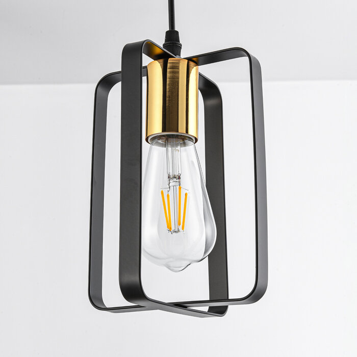 Industriële hanglamp zwart met goud – Pisa