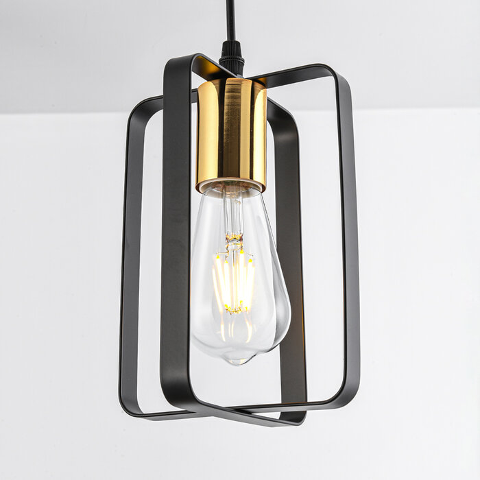 Industriële hanglamp zwart met goud – Pisa