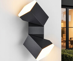 Verstelbare wandlamp Michael 2-lichts - zwart