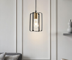 Industriële hanglamp zwart met goud – Pisa