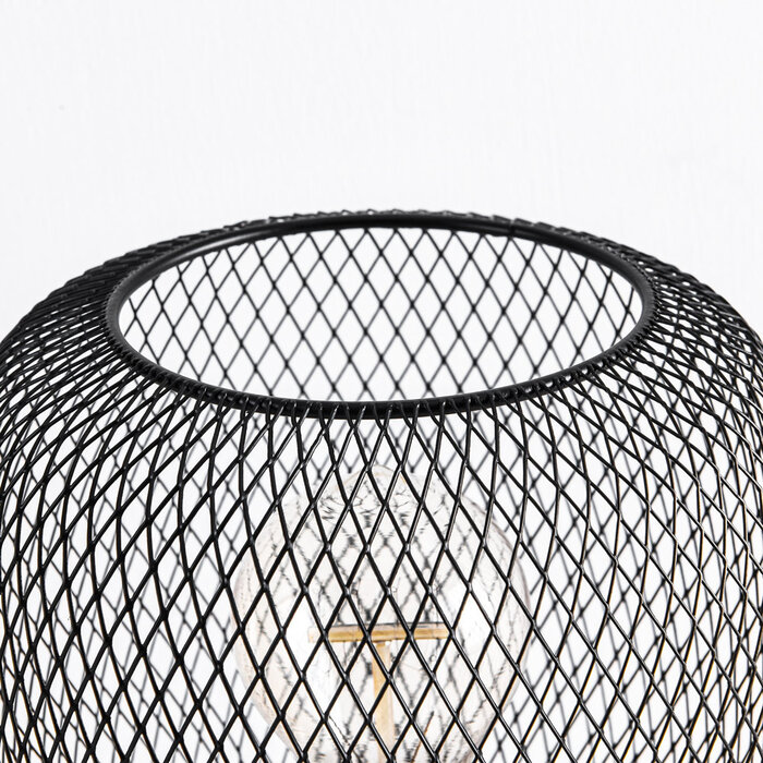 Industriële zwarte tafellamp met metalen constructie - Prison