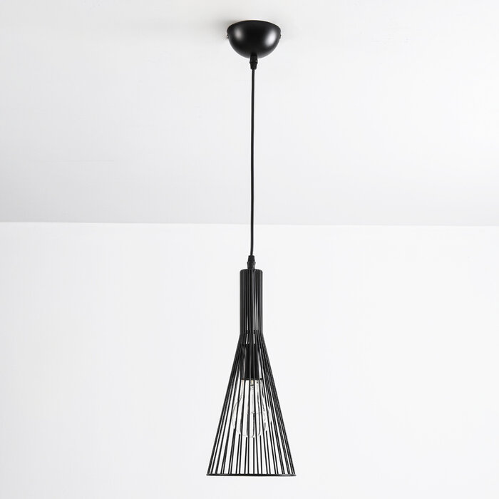 Industriële hanglamp zwart metaal – Sofia