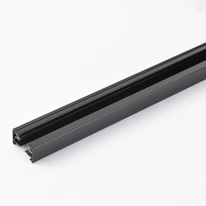 Koppelbare 1-fase rail van 75 cm zonder aansluitblok, met eindkap - zwart
