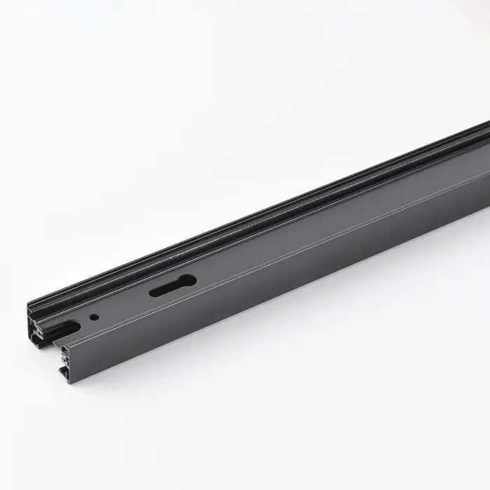 Koppelbare 1-fase rail van 75 cm zonder aansluitblok, met eindkap - zwart