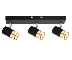 Industriële plafondlamp met 3 spots - Theo