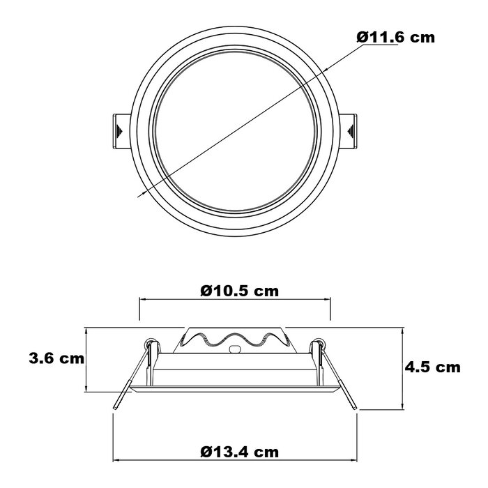 LED Downlight round - 6 watt - Ø115mm