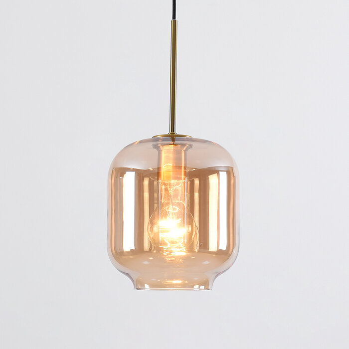 Design hanglamp met amber glas - Venice