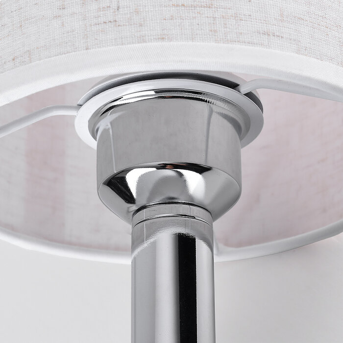 Klassieke tafellamp metaal met stoffen kap - Utrecht