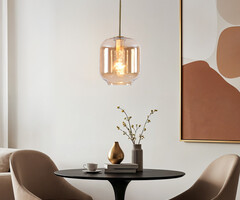 Design hanglamp met amber glas - Venice