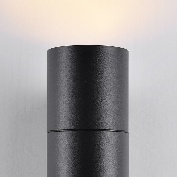 Rond wandlamp zwart Olivia - 2-lichts