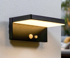 Moderne solar wandlamp buiten zwart met sensor - Hendrick