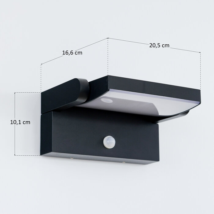 Verstelbare wandlamp Berlin met sensor - zwart