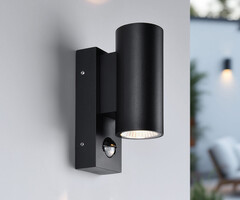 Moderne wandlamp rond Cathy met sensor 2 x 3W LEDs - antraciet