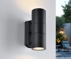 Rond wandlamp zwart Olivia - 2-lichts