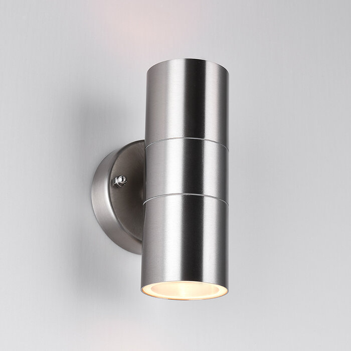 RVS design wandlamp Amy - 2-lichts