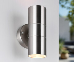 RVS design wandlamp Amy - 2-lichts