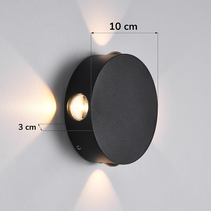 Industriële wandlamp Marine - zwart