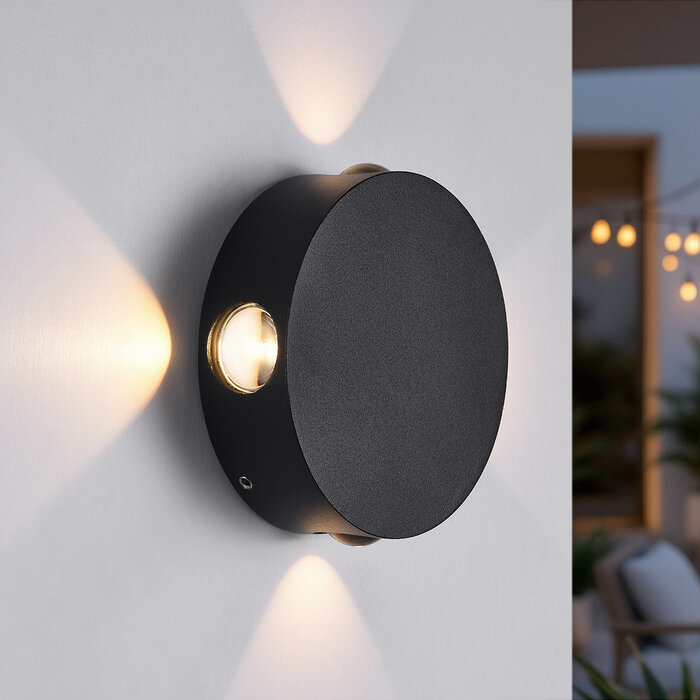 Industriële wandlamp Marine - zwart