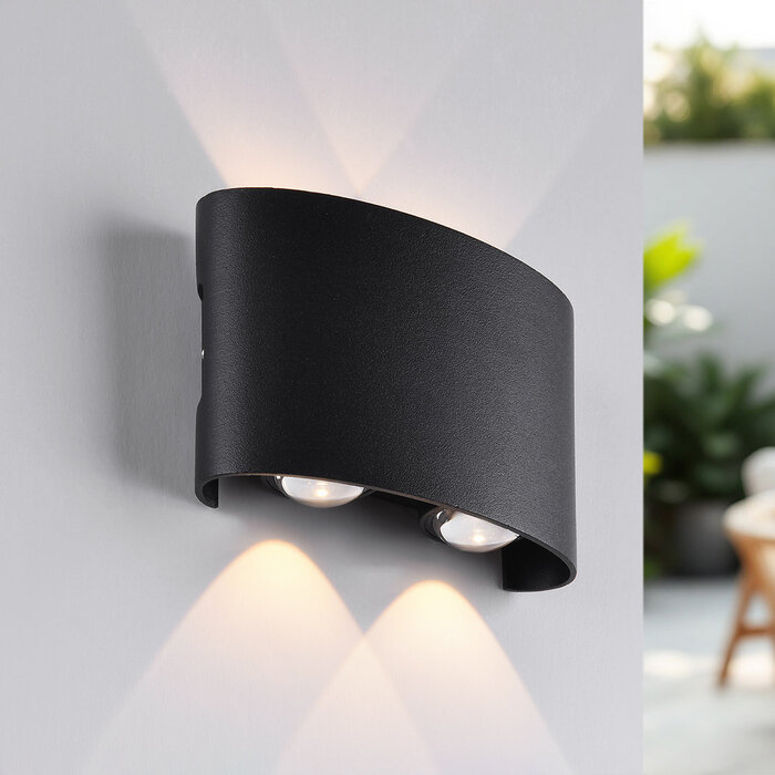 Moderne buitenwandlamp Delft - zwart