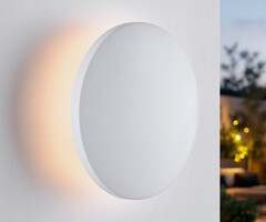 Ronde buitenwandlamp Moon - wit