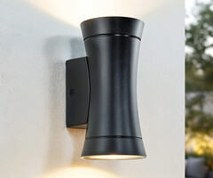 Moderne buitenwandlamp zwart 2-lichts - Olympia