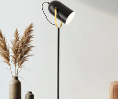 Industriële vloerlamp zwart - Oslo