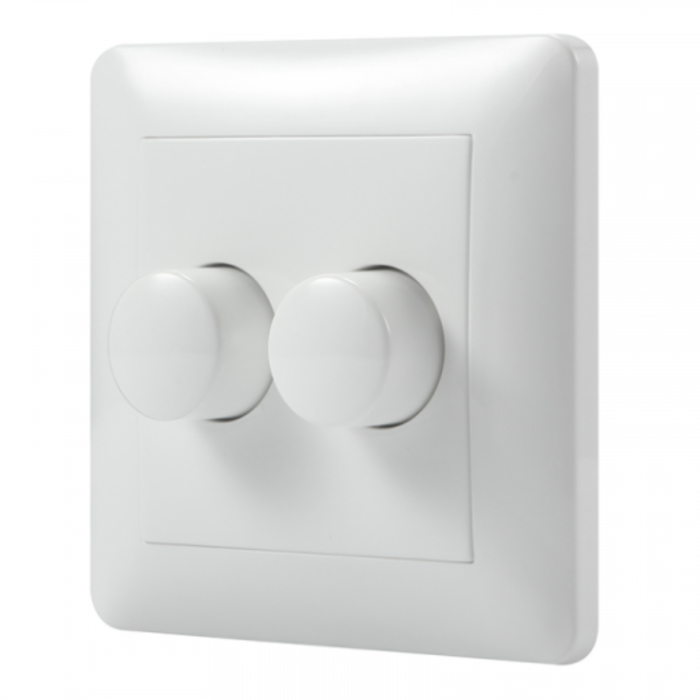Duo muurdimmer, inbouw 2 x 0-200W