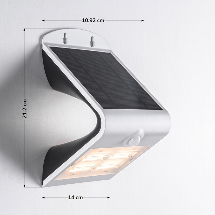 Solar buitenwandlamp Single Conan 3,2W met sensor - wit