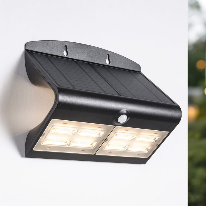 Solar wall lamp Double Conan 6.8W with sensor - black
