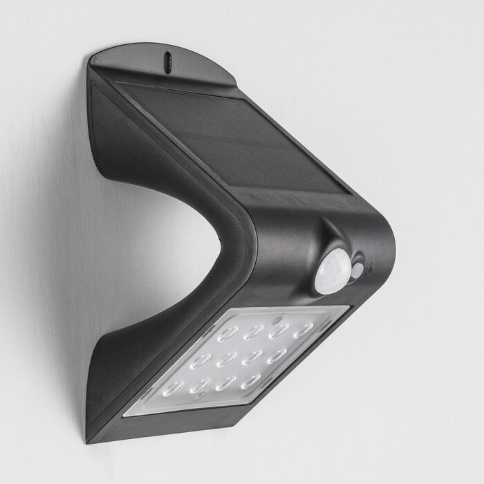 Solar wall lamp Alien 1.5W with sensor - black