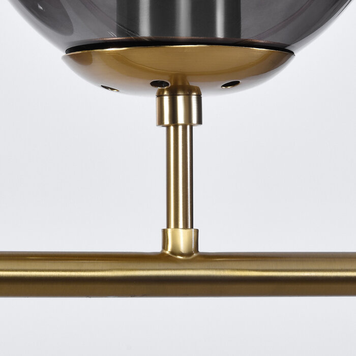 Design-Hängeleuchte Sette mit Glaskugeln aus Rauchglas