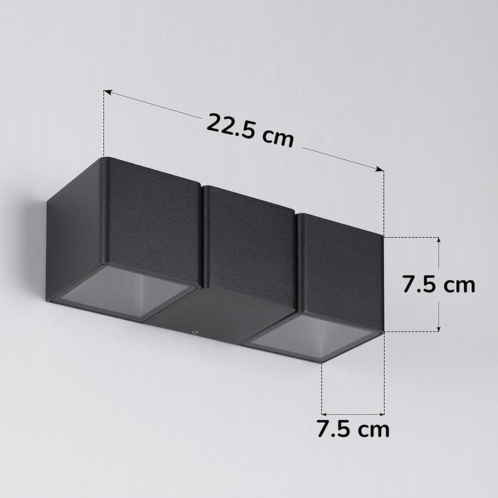 Design 2-lichts wandlamp buiten - Preston