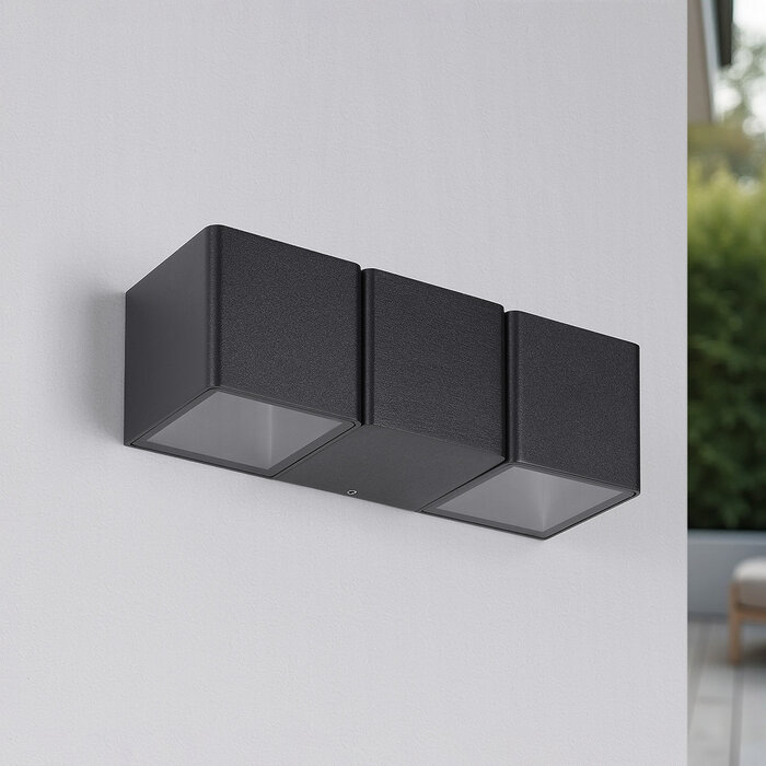 Design 2-lichts wandlamp buiten - Preston