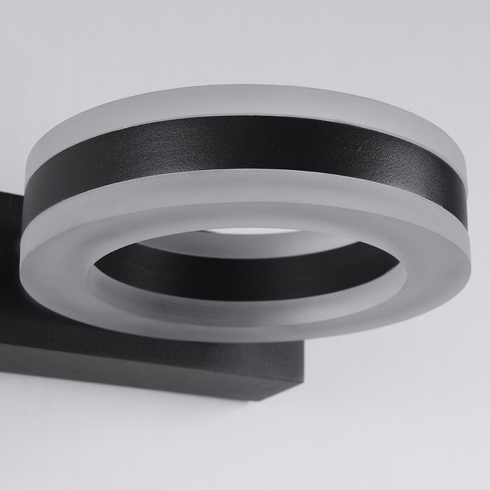 Ronde buitenwandlamp Noor - zwart