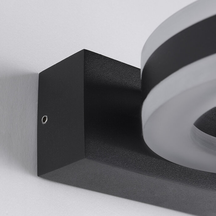 Ronde buitenwandlamp Noor - zwart