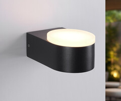 Buitenwandlamp Feline met geïntegreerde LEDs - zwart