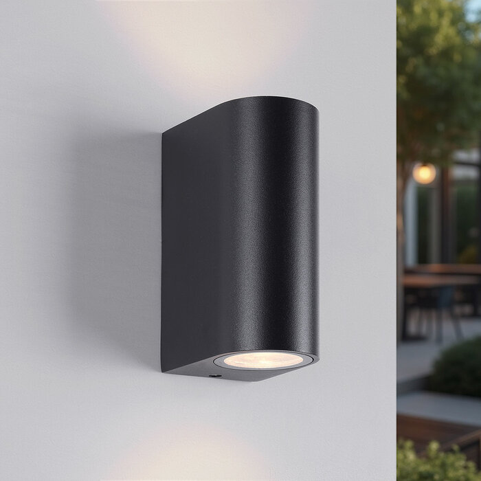 Moderne ronde wandlamp Madame - zwart