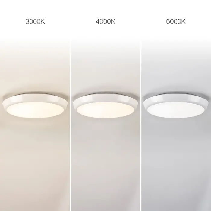 Plafonnière wit Ø25,5 cm met noodunit en CCT switch 3000/4000/6000K
