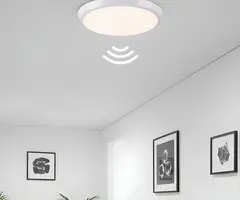 Plafonnière wit Ø25,5 cm met noodunit, sensor en CCT switch 3000/4000/6000K