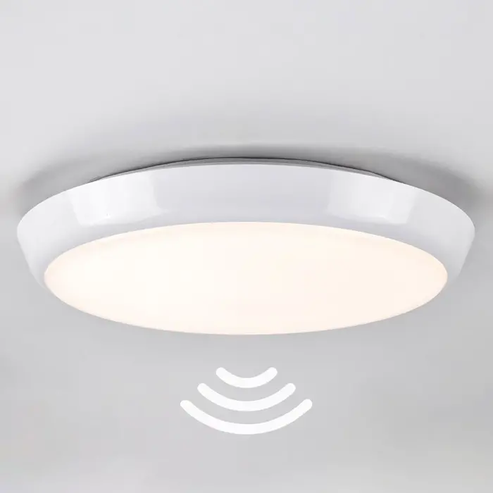 Plafonnière wit Ø25,5 cm met noodunit, sensor en CCT switch 3000/4000/6000K