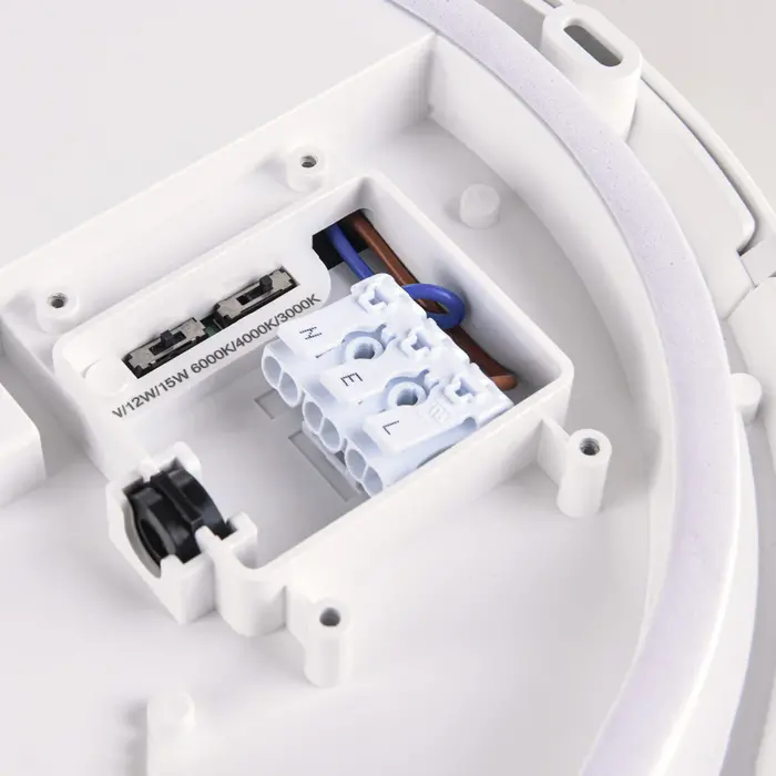 Plafonnière wit Ø25,5 cm met noodunit, sensor en CCT switch 3000/4000/6000K