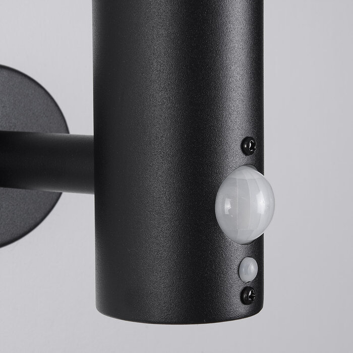 Moderne solar buitenwandlamp zwart met sensor - Dimmy