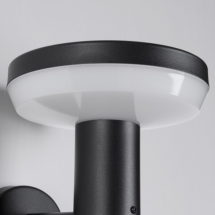 Moderne solar buitenwandlamp zwart met sensor - Dimmy