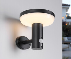 Moderne solar buitenwandlamp zwart met sensor - Dimmy