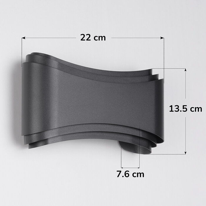 Moderne buitenwandlamp zwart - Ann